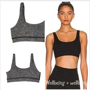 WellBeing + BeingWell MoveWell Cruz Sports Bra in Charcoal heather gray Small